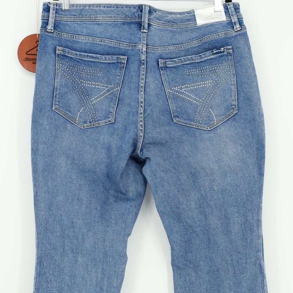 Seven7 Boot Jean With Front Patch Pockets Rhinest… - image 6